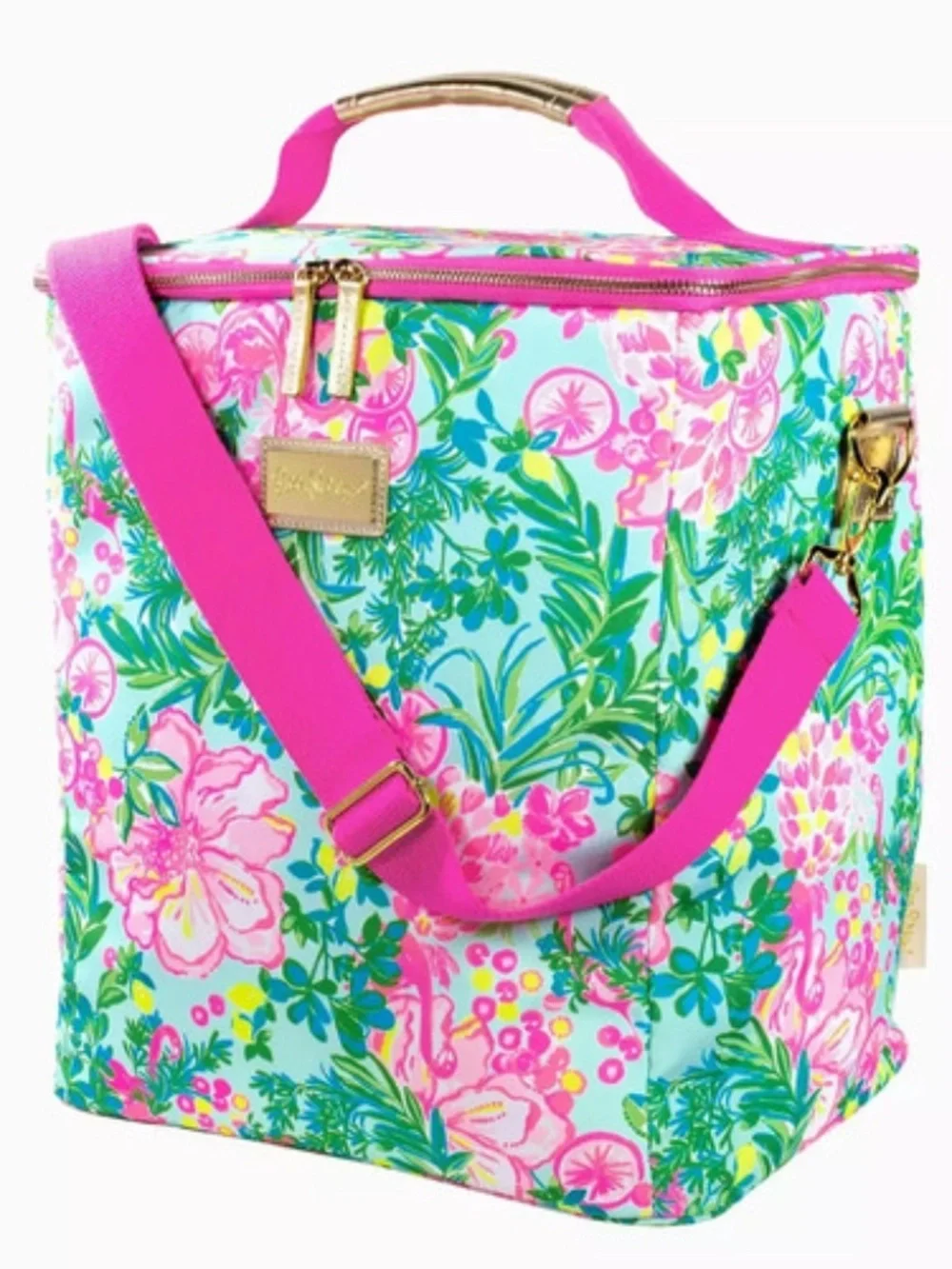 Lilly Pulitzer | Insulated Wine Carrier Beach Cooler Pool Fruity Flamingo Pink